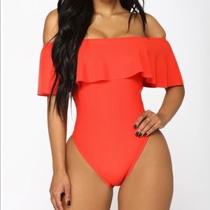 Flounce with it bathing suit